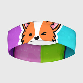 Повязка на голову 3D с принтом Милый корги в городе Новоалтайск,  |  | corgi | корги | маленькая собачка | милый | милый корги | рыжая | рыжая собачка | собака | собачка | такси