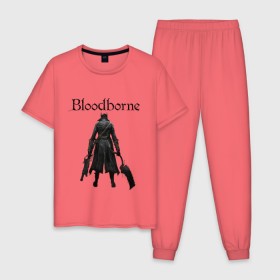 Мужская пижама хлопок с принтом Bloodborne. в городе Новоалтайск, 100% хлопок | брюки и футболка прямого кроя, без карманов, на брюках мягкая резинка на поясе и по низу штанин
 | bloodborne | bloodborne 2 | esport | game | playstation | бладборн | игра | киберспорт | киберспортсмен | порождение крови