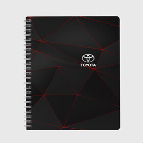 Тетрадь с принтом TOYOTA в городе Новоалтайск, 100% бумага | 48 листов, плотность листов — 60 г/м2, плотность картонной обложки — 250 г/м2. Листы скреплены сбоку удобной пружинной спиралью. Уголки страниц и обложки скругленные. Цвет линий — светло-серый
 | abstract | auto | brand | car | geometry | sport | texture | toyota | абстракция | авто | автомобильные | бренд | геометрия | марка | машина | спорт | текстура | тоёта