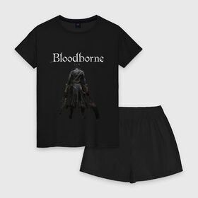 Женская пижама с шортиками хлопок с принтом Bloodborne в городе Новоалтайск, 100% хлопок | футболка прямого кроя, шорты свободные с широкой мягкой резинкой | bloodborne | bloodborne 2 | esport | game | playstation | бладборн | игра | киберспорт | киберспортсмен | порождение крови