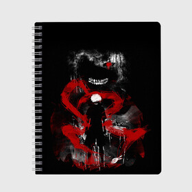 Тетрадь с принтом TOKYO GHOUL в городе Новоалтайск, 100% бумага | 48 листов, плотность листов — 60 г/м2, плотность картонной обложки — 250 г/м2. Листы скреплены сбоку удобной пружинной спиралью. Уголки страниц и обложки скругленные. Цвет линий — светло-серый
 | anime | heroes | kaneki | manga | tokyo ghoul | аниме | герои | канеки | манга | токийский гуль | токио гуль