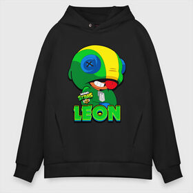Мужское худи Oversize хлопок с принтом LEON - BRAWL STARS в городе Новоалтайск, френч-терри — 70% хлопок, 30% полиэстер. Мягкий теплый начес внутри —100% хлопок | боковые карманы, эластичные манжеты и нижняя кромка, капюшон на магнитной кнопке | 8 bit | 8 бит | 8bit | 8бит | brawl | crow | game | games | leon | max | mr.p | sandy | spike | star | stars | брав | бравл | браво | ворон | звезда | звезды | игра | игры | кроу | леон | макс | сенди | спайк | старс | сэнди