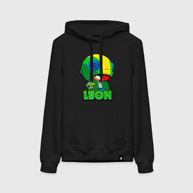 Женская толстовка хлопок с принтом LEON - BRAWL STARS в городе Новоалтайск, френч-терри, мягкий теплый начес внутри (100% хлопок) | карман-кенгуру, эластичные манжеты и нижняя кромка, капюшон с подкладом и шнурком | 8 bit | 8 бит | 8bit | 8бит | brawl | crow | game | games | leon | max | mr.p | sandy | spike | star | stars | брав | бравл | браво | ворон | звезда | звезды | игра | игры | кроу | леон | макс | сенди | спайк | старс | сэнди