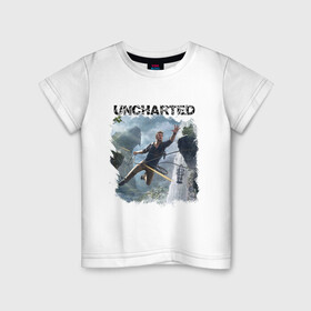 Детская футболка хлопок с принтом UNCHARTED в городе Новоалтайск, 100% хлопок | круглый вырез горловины, полуприлегающий силуэт, длина до линии бедер | play | uncharted | uncharted 4 | дрейк | игры | не отмеченный на карте | неведомый | неизведанный | неизвестный | нейт | нейтан