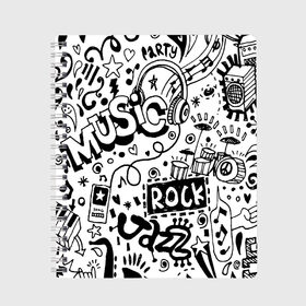 Тетрадь с принтом Rock в городе Новоалтайск, 100% бумага | 48 листов, плотность листов — 60 г/м2, плотность картонной обложки — 250 г/м2. Листы скреплены сбоку удобной пружинной спиралью. Уголки страниц и обложки скругленные. Цвет линий — светло-серый
 | heavy metal | punk | rock music | гранж | дэткор | металл | музыка | нео | панк | пауэр | пост | постпанк | ривайвл | рок | трэш | хард | хеви