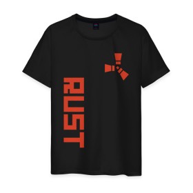Мужская футболка хлопок с принтом RUST в городе Новоалтайск, 100% хлопок | прямой крой, круглый вырез горловины, длина до линии бедер, слегка спущенное плечо. | dayz | facepunch | rust | state of decay | survival | the forest | this war of mine | выживалка rust | раст