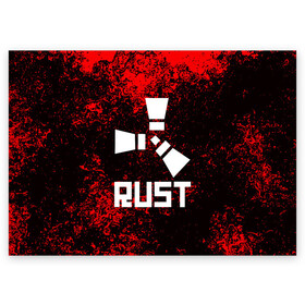 Поздравительная открытка с принтом RUST в городе Новоалтайск, 100% бумага | плотность бумаги 280 г/м2, матовая, на обратной стороне линовка и место для марки
 | dayz | facepunch | rust | state of decay | survival | the forest | this war of mine | выживалка rust | раст