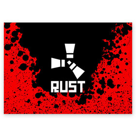 Поздравительная открытка с принтом RUST в городе Новоалтайск, 100% бумага | плотность бумаги 280 г/м2, матовая, на обратной стороне линовка и место для марки
 | dayz | facepunch | rust | state of decay | survival | the forest | this war of mine | выживалка rust | раст