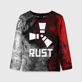 Детский лонгслив 3D с принтом RUST в городе Новоалтайск, 100% полиэстер | длинные рукава, круглый вырез горловины, полуприлегающий силуэт
 | dayz | facepunch | rust | state of decay | survival | the forest | this war of mine | выживалка rust | раст