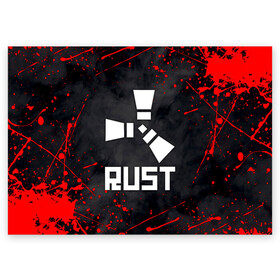 Поздравительная открытка с принтом RUST в городе Новоалтайск, 100% бумага | плотность бумаги 280 г/м2, матовая, на обратной стороне линовка и место для марки
 | dayz | facepunch | rust | state of decay | survival | the forest | this war of mine | выживалка rust | раст