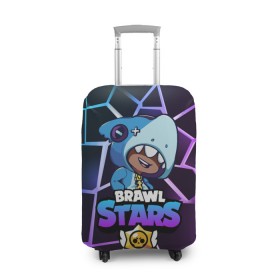 Чехол для чемодана 3D с принтом Brawl Stars LEON SHARK в городе Новоалтайск, 86% полиэфир, 14% спандекс | двустороннее нанесение принта, прорези для ручек и колес | 8 bit | 8 бит | brawl | brawl stars | crow | leon | stars | бравл | бравл старс | браво старс | игра | компьютерная | кров | леон | онлайн | старс