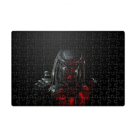 Головоломка Пазл магнитный 126 элементов с принтом PREDATOR | ХИЩНИК в городе Новоалтайск, полимерный материал с магнитным слоем | 126 деталей, размер изделия —  180*270 мм | aliens | avp | black | cinema | predator | кино | фильм хищник | фильмы | хищник | чёрный | чужой