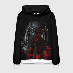 Мужская толстовка 3D с принтом PREDATOR в городе Новоалтайск, 100% полиэстер | двухслойный капюшон со шнурком для регулировки, мягкие манжеты на рукавах и по низу толстовки, спереди карман-кенгуру с мягким внутренним слоем. | Тематика изображения на принте: aliens | avp | black | cinema | predator | кино | фильм хищник | фильмы | хищник | чёрный | чужой