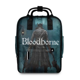 Женский рюкзак 3D с принтом Bloodborne. в городе Новоалтайск, 100% полиэстер | лямки с регулируемой длиной, сверху ручки, чтобы рюкзак нести как сумку. Основное отделение закрывается на молнию, как и внешний карман. Внутри два дополнительных кармана, один из которых закрывается на молнию. По бокам два дополнительных кармашка, куда поместится маленькая бутылочка
 | bloodborne | bloodborne 2 | esport | game | playstation | бладборн | игра | киберспорт | киберспортсмен | порождение крови