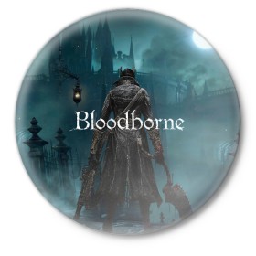 Значок с принтом Bloodborne. в городе Новоалтайск,  металл | круглая форма, металлическая застежка в виде булавки | Тематика изображения на принте: bloodborne | bloodborne 2 | esport | game | playstation | бладборн | игра | киберспорт | киберспортсмен | порождение крови