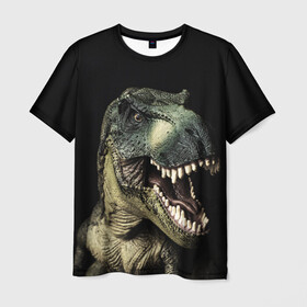 Мужская футболка 3D с принтом Динозавр T-Rex в городе Новоалтайск, 100% полиэфир | прямой крой, круглый вырез горловины, длина до линии бедер | dino | dinosauria | t rex | ti rex | дино | динозавр | парк юрского | т рекс | ти рекс | чудовище | юрский период | ящер | ящерица