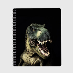 Тетрадь с принтом Динозавр T-Rex в городе Новоалтайск, 100% бумага | 48 листов, плотность листов — 60 г/м2, плотность картонной обложки — 250 г/м2. Листы скреплены сбоку удобной пружинной спиралью. Уголки страниц и обложки скругленные. Цвет линий — светло-серый
 | dino | dinosauria | t rex | ti rex | дино | динозавр | парк юрского | т рекс | ти рекс | чудовище | юрский период | ящер | ящерица