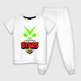 Детская пижама хлопок с принтом BRAWL STARS VIRUS 8 BIT в городе Новоалтайск, 100% хлопок |  брюки и футболка прямого кроя, без карманов, на брюках мягкая резинка на поясе и по низу штанин
 | Тематика изображения на принте: 8 bit | brawl stars | crow | crow phoenix. | leon | leon shark | бравл старс | браво старс | ворон | игра бравл | леон | леон шарк | оборотень
