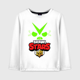 Детский лонгслив хлопок с принтом BRAWL STARS VIRUS 8 BIT в городе Новоалтайск, 100% хлопок | круглый вырез горловины, полуприлегающий силуэт, длина до линии бедер | 8 bit | brawl stars | crow | crow phoenix. | leon | leon shark | бравл старс | браво старс | ворон | игра бравл | леон | леон шарк | оборотень
