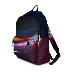 Рюкзак 3D с принтом NEON STRIPES в городе Новоалтайск, 100% полиэстер | лямки с регулируемой длиной, сверху петелька, чтобы рюкзак можно было повесить на вешалку. Основное отделение закрывается на молнию, как и внешний карман. Внутри два дополнительных кармана, один из которых закрывается на молнию. По бокам два дополнительных кармашка | abstraction | geometry | hexagon | neon | paints | stripes | texture | triangle | waves | абстракция | брызги | геометрия | краски | неон | неоновый | соты | текстура