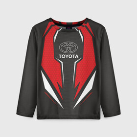 Детский лонгслив 3D с принтом Toyota Driver team Red в городе Новоалтайск, 100% полиэстер | длинные рукава, круглый вырез горловины, полуприлегающий силуэт
 | driver | driver team | racing | toyota | toyota team | гонки | тайота | тоёта | тойота