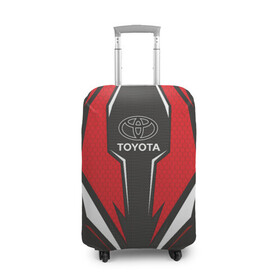 Чехол для чемодана 3D с принтом Toyota Driver team Red в городе Новоалтайск, 86% полиэфир, 14% спандекс | двустороннее нанесение принта, прорези для ручек и колес | driver | driver team | racing | toyota | toyota team | гонки | тайота | тоёта | тойота