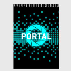 Скетчбук с принтом Portal в городе Новоалтайск, 100% бумага
 | 48 листов, плотность листов — 100 г/м2, плотность картонной обложки — 250 г/м2. Листы скреплены сверху удобной пружинной спиралью | 3d | aperture science | black mesa xen | half life | portal | portal 2 | valve | игра | портал
