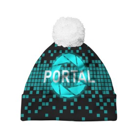 Шапка 3D c помпоном с принтом Portal в городе Новоалтайск, 100% полиэстер | универсальный размер, печать по всей поверхности изделия | 3d | aperture science | black mesa xen | half life | portal | portal 2 | valve | игра | портал