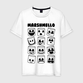 Мужская футболка хлопок с принтом FORTNITE x MARSHMELLO в городе Новоалтайск, 100% хлопок | прямой крой, круглый вырез горловины, длина до линии бедер, слегка спущенное плечо. | Тематика изображения на принте: deadmau5 | fortnite | fortnite 2 | fortnite x маршмелло | ikonik | marshmello | ninja | ninja streamer | raven | travis scott | ворон | иконик | ниндзя | пили | рейвен | трэвис скотт | фортнайт
