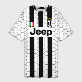 Платье-футболка 3D с принтом Ювентус в сетку в городе Новоалтайск,  |  | juventus | ronaldo | sport | вратарь | дибала | италия | клуб | мадрид | роналду | спортивная | три полоски | фк | форма | футбольная | чемпионат | ювентус