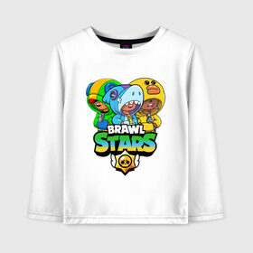 Детский лонгслив хлопок с принтом Brawl Stars Leon Trio в городе Новоалтайск, 100% хлопок | круглый вырез горловины, полуприлегающий силуэт, длина до линии бедер | 3 леона | brawl stars | brawl stars leon | leon | leon green | leon sally | leon shark | бравл старс | леон | леон акула | леон огонь | леон салли | леон старс | леоны