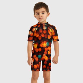 Детский купальный костюм 3D с принтом Боке в городе Новоалтайск, Полиэстер 85%, Спандекс 15% | застежка на молнии на спине | боке | круги | размытие | свет | фото | шарики