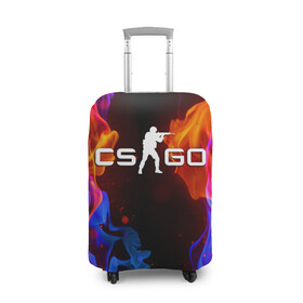 Чехол для чемодана 3D с принтом CS:GO FIRE в городе Новоалтайск, 86% полиэфир, 14% спандекс | двустороннее нанесение принта, прорези для ручек и колес | computer game | counter strike | cs | cs go | csgo | game | glitch | битва огней | вой | го | игрок | компьютерная игра | контер страйк | контр страйк | контра | коунтер страйк | кс | огонь | пламя