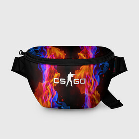 Поясная сумка 3D с принтом CS:GO FIRE в городе Новоалтайск, 100% полиэстер | плотная ткань, ремень с регулируемой длиной, внутри несколько карманов для мелочей, основное отделение и карман с обратной стороны сумки застегиваются на молнию | computer game | counter strike | cs | cs go | csgo | game | glitch | битва огней | вой | го | игрок | компьютерная игра | контер страйк | контр страйк | контра | коунтер страйк | кс | огонь | пламя