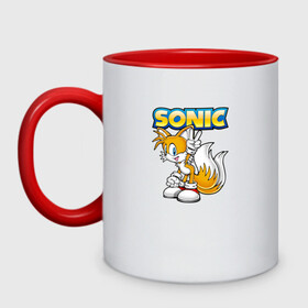Кружка двухцветная с принтом Sonic в городе Новоалтайск, керамика | объем — 330 мл, диаметр — 80 мм. Цветная ручка и кайма сверху, в некоторых цветах — вся внутренняя часть | Тематика изображения на принте: hedgehog | metal sonic | silver | silver the hedgehog | sonic | sonic boom | sonic the hedgehog | ёж сонник | игры | соник | фильмы