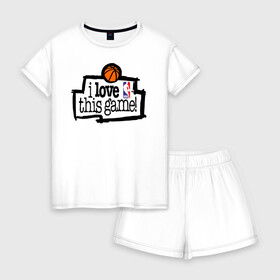 Женская пижама с шортиками хлопок с принтом BasketBall Style в городе Новоалтайск, 100% хлопок | футболка прямого кроя, шорты свободные с широкой мягкой резинкой | air | ball | balls | basket | basketball | bulls | game | hip hop | jordan | kobi | lakers | nba | oneill | play | rap | shakil | shaq | sport | баскет | баскетбол | джордан | зож | игра | играть | инста | нба | спорт | стиль | шакил