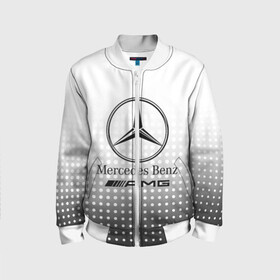 Детский бомбер 3D с принтом Mercedes-Benz в городе Новоалтайск, 100% полиэстер | застегивается на молнию, по бокам два кармана без застежек, мягкие манжеты, по низу бомбера и на воротнике — эластичная резинка | amg | mercedes | mercedes значок | mercedes лого | mercedes марка | амг | бенц | лого автомобиля | логотип мерседес | мерин | мерс | мерседес | мерседес бенз | мерседес лого | мерседес эмблема