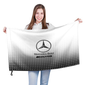 Флаг 3D с принтом Mercedes-Benz в городе Новоалтайск, 100% полиэстер | плотность ткани — 95 г/м2, размер — 67 х 109 см. Принт наносится с одной стороны | amg | mercedes | mercedes значок | mercedes лого | mercedes марка | амг | бенц | лого автомобиля | логотип мерседес | мерин | мерс | мерседес | мерседес бенз | мерседес лого | мерседес эмблема