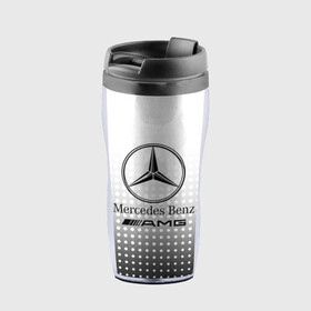Термокружка-непроливайка с принтом Mercedes-Benz в городе Новоалтайск, внутренняя часть — пищевой пластик, наружная часть — прозрачный пластик, между ними — полиграфическая вставка с рисунком | объем — 350 мл, герметичная крышка | amg | mercedes | mercedes значок | mercedes лого | mercedes марка | амг | бенц | лого автомобиля | логотип мерседес | мерин | мерс | мерседес | мерседес бенз | мерседес лого | мерседес эмблема
