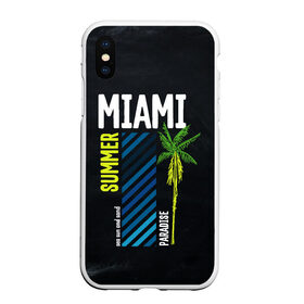 Чехол для iPhone XS Max матовый с принтом Summer Miami в городе Новоалтайск, Силикон | Область печати: задняя сторона чехла, без боковых панелей | Тематика изображения на принте: paradise | summer | летняя | лето | майами | маями | пальмы | рай