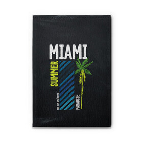 Обложка для автодокументов с принтом Summer Miami в городе Новоалтайск, натуральная кожа |  размер 19,9*13 см; внутри 4 больших “конверта” для документов и один маленький отдел — туда идеально встанут права | paradise | summer | летняя | лето | майами | маями | пальмы | рай