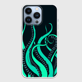Чехол для iPhone 13 Pro с принтом Щупальца осьминога в городе Новоалтайск,  |  | бирюза | вода | волны | животные | зверь | лапы | монстр | море | морской | неоновый | океан | осьминог | природа | пузыри | рисунок | рыба | рыбалка | узор | щупальца | яркий