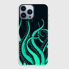 Чехол для iPhone 13 Pro Max с принтом Щупальца осьминога в городе Новоалтайск,  |  | бирюза | вода | волны | животные | зверь | лапы | монстр | море | морской | неоновый | океан | осьминог | природа | пузыри | рисунок | рыба | рыбалка | узор | щупальца | яркий