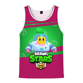 Мужская майка 3D с принтом BRAWL STARS SPROUT в городе Новоалтайск, 100% полиэстер | круглая горловина, приталенный силуэт, длина до линии бедра. Пройма и горловина окантованы тонкой бейкой | Тематика изображения на принте: brawl | brawl stars | brawl stars sprout | clash | sprout | бравл старс | игра | мобильные игры | спраут