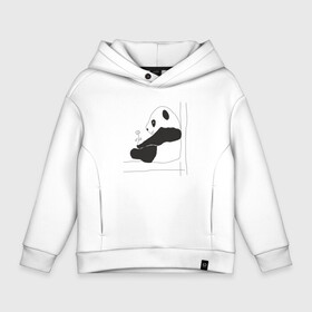 Детское худи Oversize хлопок с принтом Little Panda в городе Новоалтайск, френч-терри — 70% хлопок, 30% полиэстер. Мягкий теплый начес внутри —100% хлопок | боковые карманы, эластичные манжеты и нижняя кромка, капюшон на магнитной кнопке | Тематика изображения на принте: panda | панда | рисунок