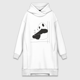 Платье-худи хлопок с принтом Little Panda в городе Новоалтайск,  |  | panda | панда | рисунок