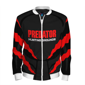 Мужской бомбер 3D с принтом PREDATOR:HUNTING GROUNDS в городе Новоалтайск, 100% полиэстер | застегивается на молнию, по бокам два кармана без застежек, по низу бомбера и на воротнике - эластичная резинка | predator hunting grounds | predator. | охотничьи угодья | чужой против хищника