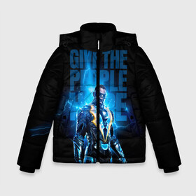 Зимняя куртка для мальчиков 3D с принтом Black Lightning в городе Новоалтайск, ткань верха — 100% полиэстер; подклад — 100% полиэстер, утеплитель — 100% полиэстер | длина ниже бедра, удлиненная спинка, воротник стойка и отстегивающийся капюшон. Есть боковые карманы с листочкой на кнопках, утяжки по низу изделия и внутренний карман на молнии. 

Предусмотрены светоотражающий принт на спинке, радужный светоотражающий элемент на пуллере молнии и на резинке для утяжки | black lightning | jefferson pierce | vdzabma | джефферсон пирс | черная молния