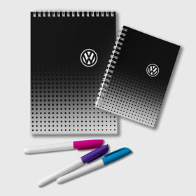 Блокнот с принтом Volkswagen в городе Новоалтайск, 100% бумага | 48 листов, плотность листов — 60 г/м2, плотность картонной обложки — 250 г/м2. Листы скреплены удобной пружинной спиралью. Цвет линий — светло-серый
 | Тематика изображения на принте: volkswagen | vw | vw значок | vw лого | vw марка | vw эмблема | wv | значок vw | значок фольксваген | лого автомобиля | лого вольцваген | логотип vw | фольксваген | фольцваген