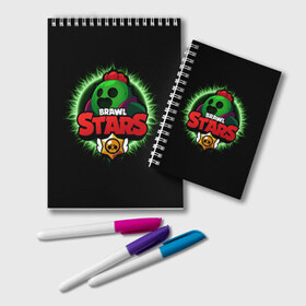 Блокнот с принтом Brawl Stars Spike в городе Новоалтайск, 100% бумага | 48 листов, плотность листов — 60 г/м2, плотность картонной обложки — 250 г/м2. Листы скреплены удобной пружинной спиралью. Цвет линий — светло-серый
 | Тематика изображения на принте: brawl | brawl stars | spike | бравл | бравл кактус | бравл спайк | бравл старс | кактус | спайк | спайк бравл старс | спике